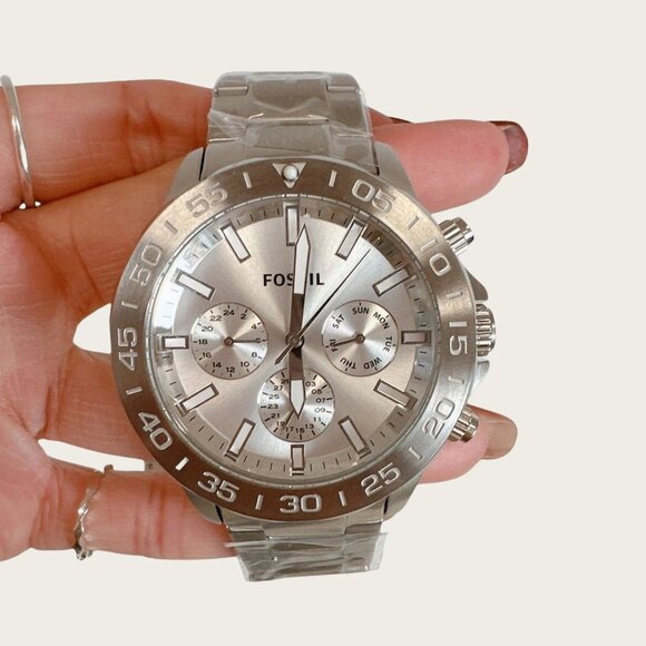 Fossil BQ2490 Men's Bannon Multifunction Silver Stainless Steel Watch - Picture 1 of 6
